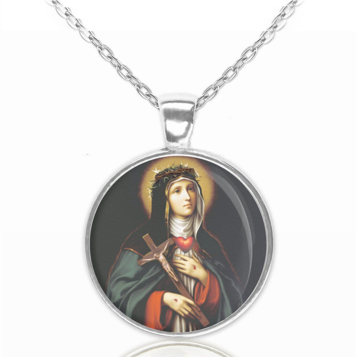 St. Veronica Giuliani Necklace Catholic Saint Pendant Medal image 0
