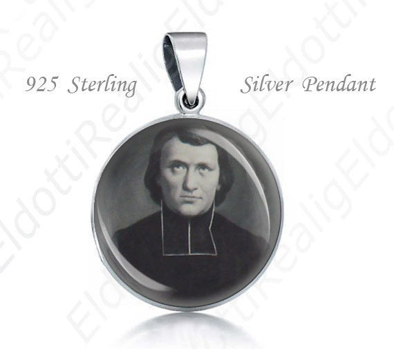 St Jean Louis Bonnard Catholic 925 Silver Medal Round Pendant 20mm Jewelry for Necklace French Roman Catholic missionary