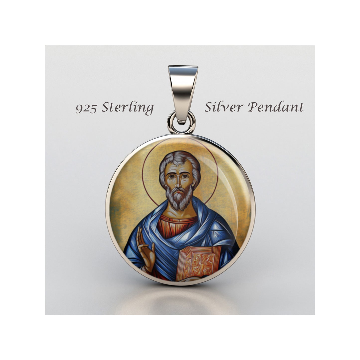 Saint Joshua Catholic sterling silver 925 Christian Medal Patron Pendant image 0