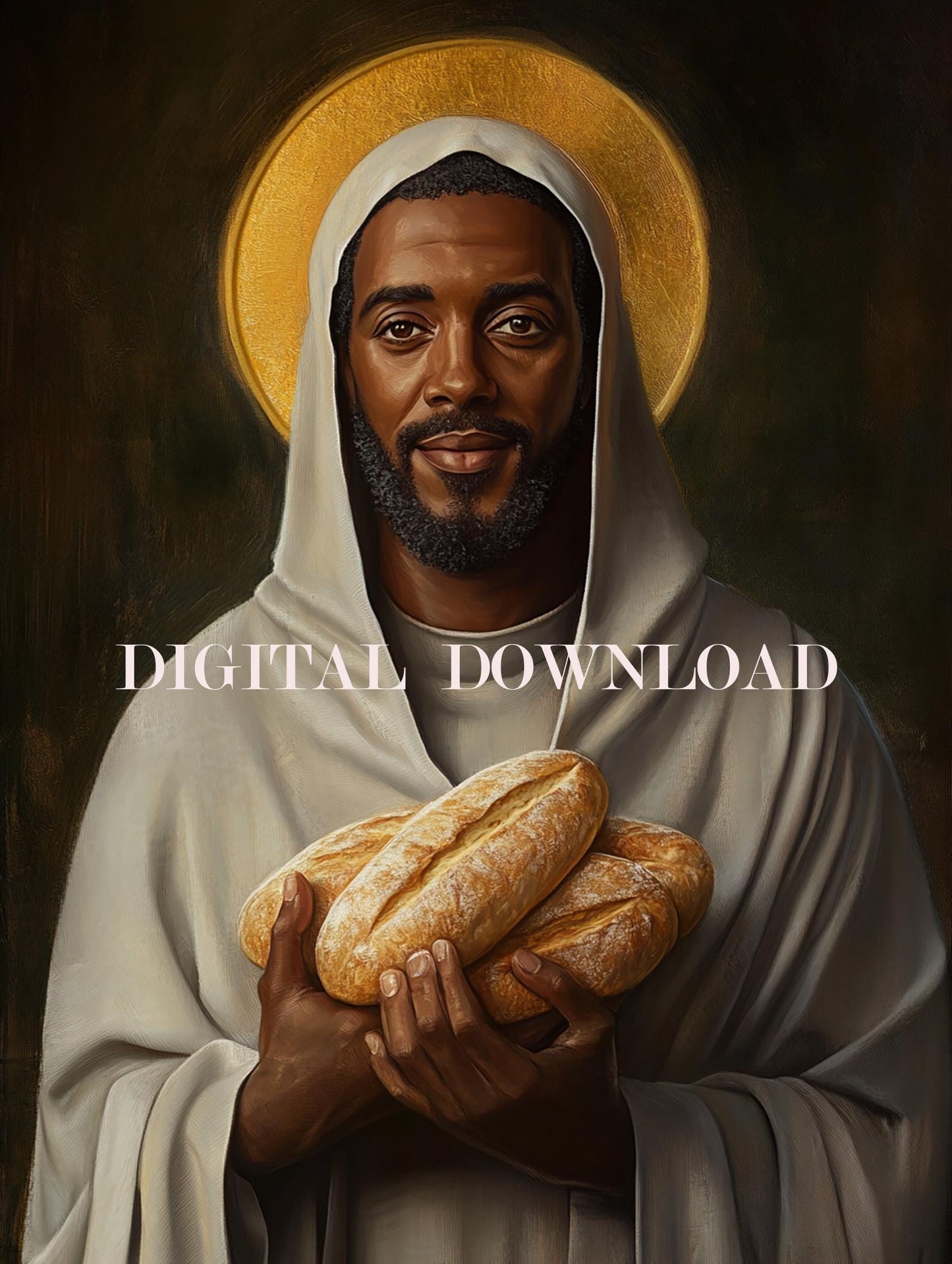 Saint Benedict the Moor Religious Art Digital Image Catholic Print image 0