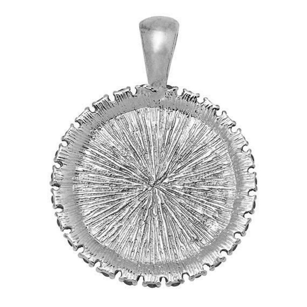 Our Lady of Manaoag Virgin Mary Catholic Silver Tone Pendant