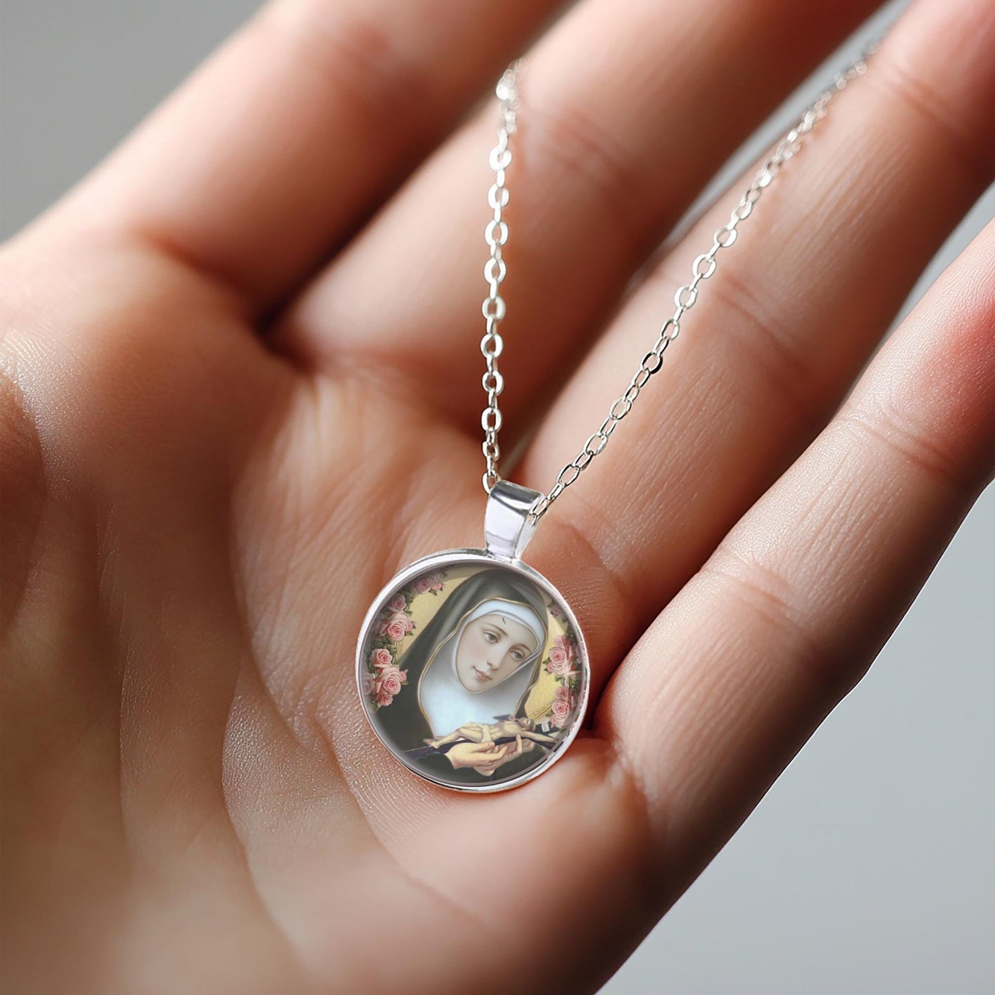 Saint Rita of Cascia Pendant Necklace Medal