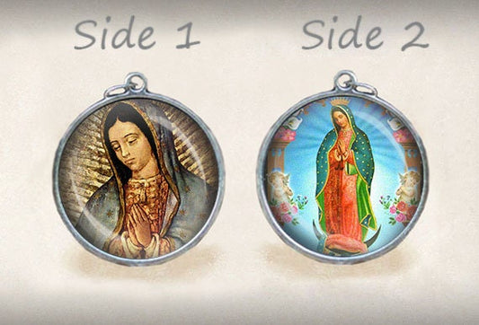 Our Lady of Guadalupe - Christian Catholic Medal. Religious Virgin Mary Pendant.