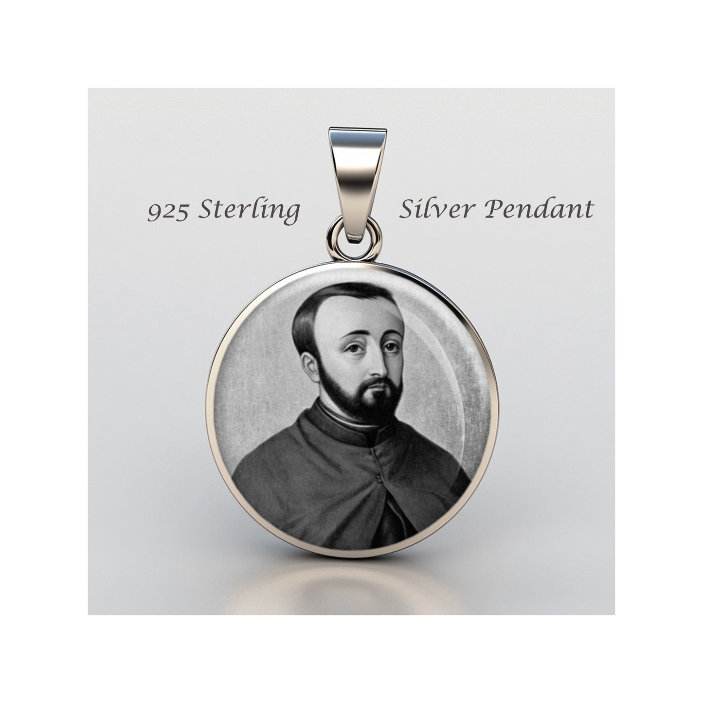 Saint Gabriel Lalemant Catholic sterling silver 925 Christian Medal Patron image 0