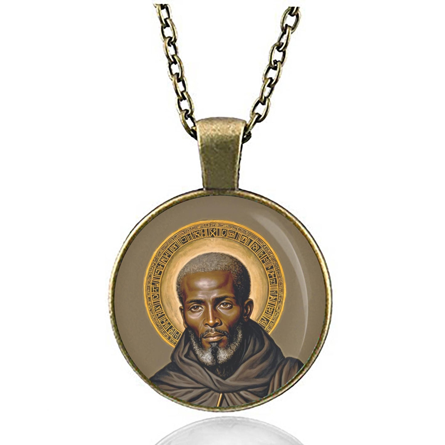 St Benedict the African Necklace Pendant Medal
