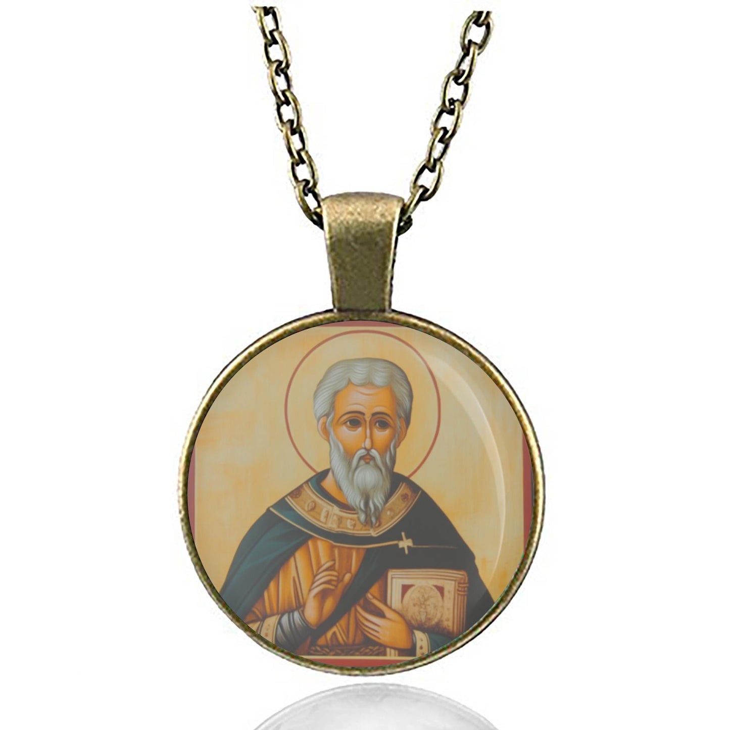 St. Dunstan Medal Pendant Christian Religious Necklace