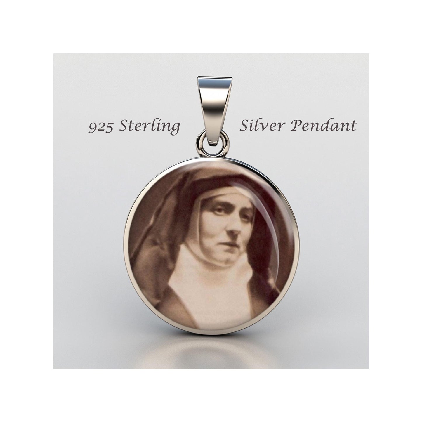 Saint Edith Stein Round Religious Devotional sterling silver 925 Christian Medal Patron