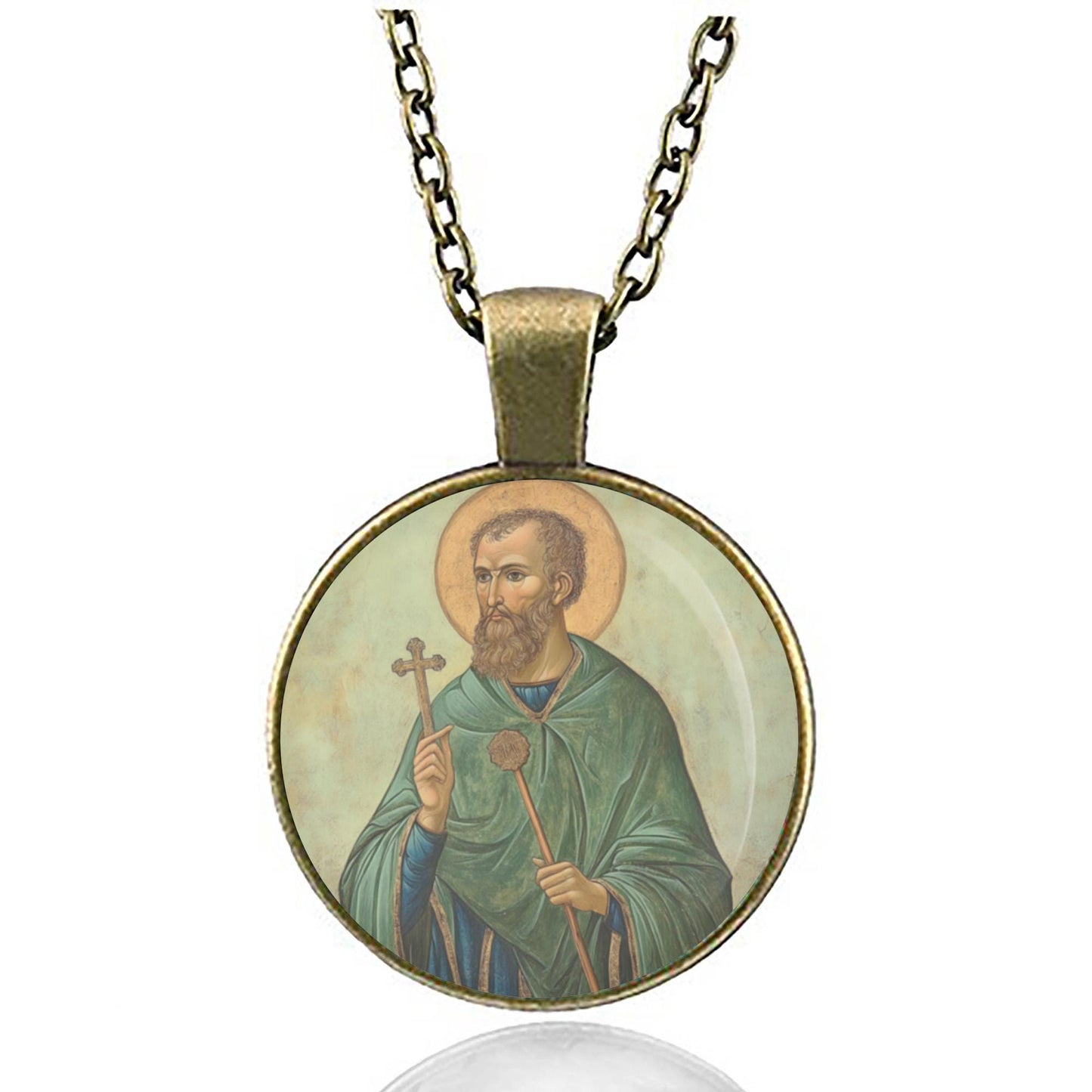 St. Aidan Necklace Medal Pendant Christian Religious Jewelry