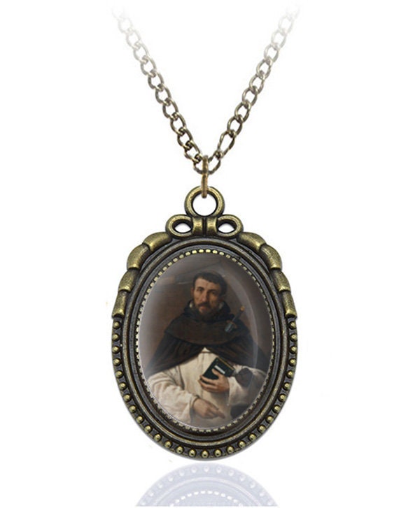 St Peter Martyr of the Dominican Order Preachers Verona Bronze Oval Necklace