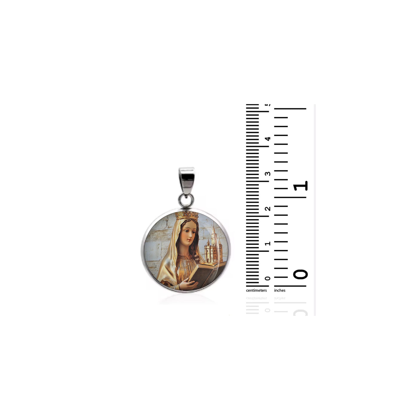 Saint Gudula Catholic sterling silver 925 Christian Medal Patron Pendant image 1