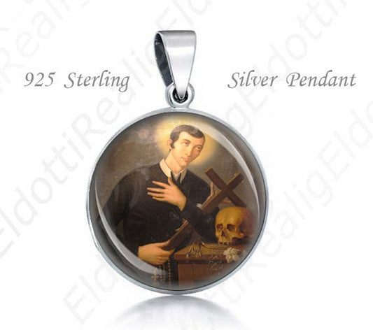 St Gerard Majella Patron of Expectant Mothers Religious Christian 925 Silver Medal Round Pendant 20mm Jewelry for Necklace