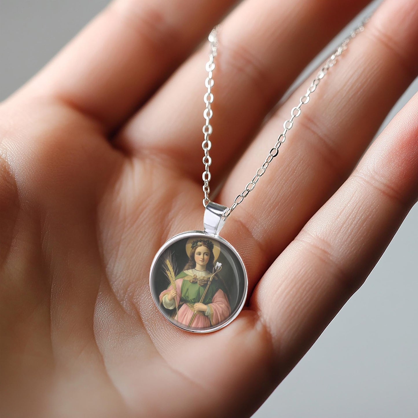 St Apollonia Patron Saint of Dentistry Religious Catholic Christian Medal Pendant necklace / jewelry