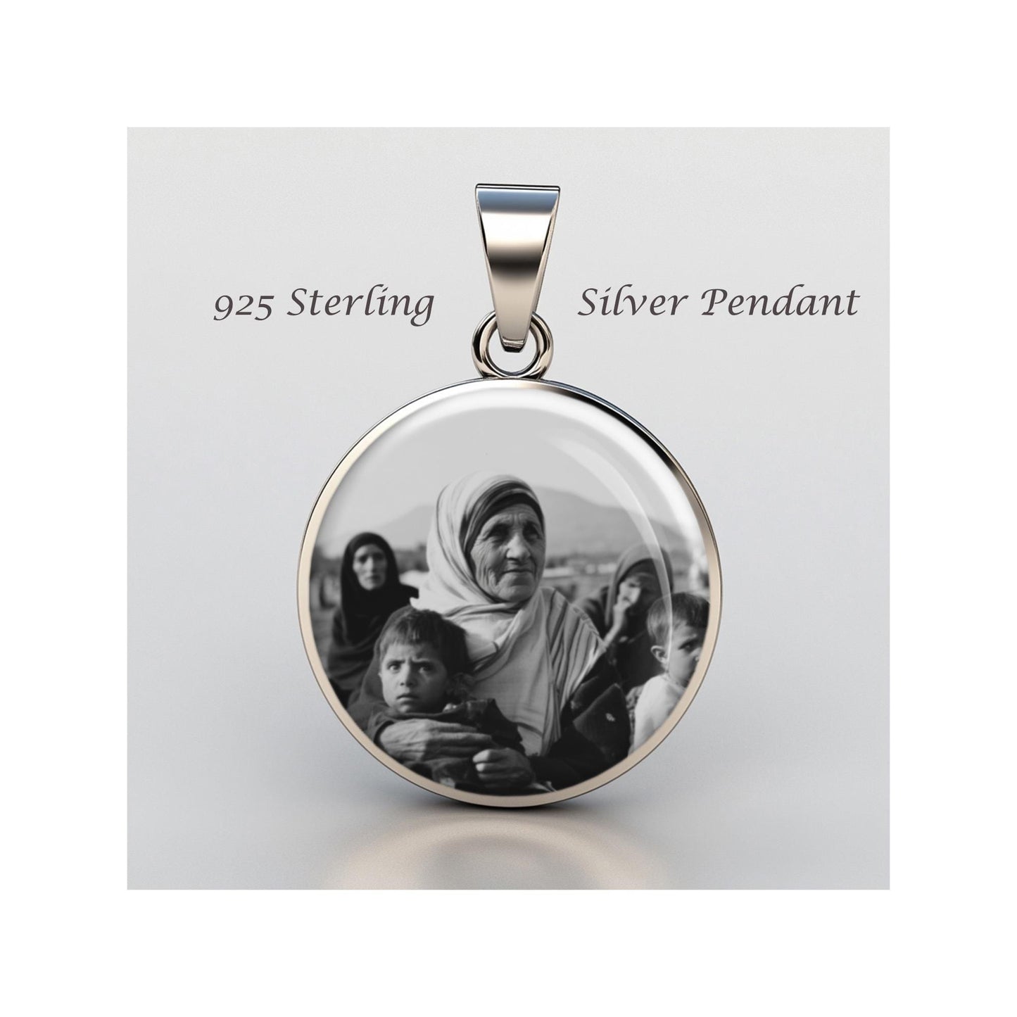 Saint Mother Teresa Religious Devotional sterling silver 925 Christian Medal Patron Pendant