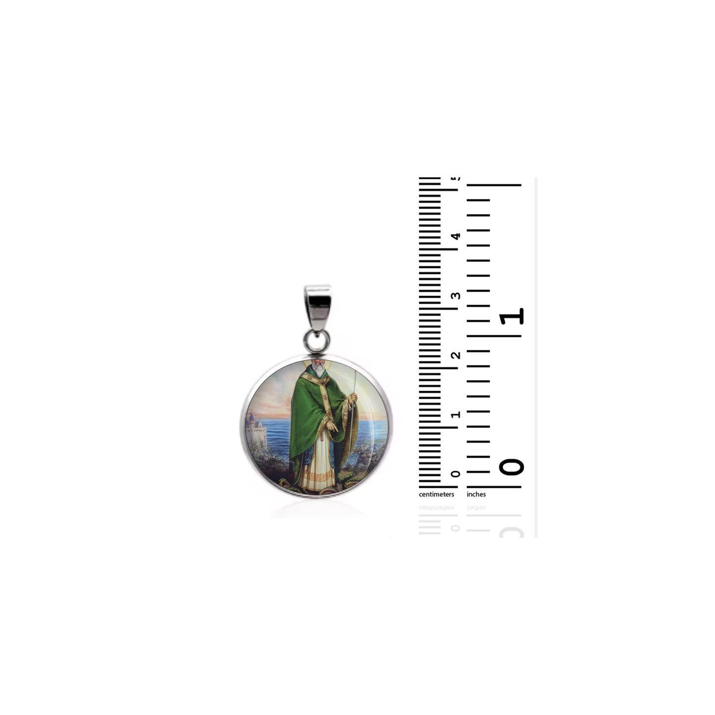 Saint Patrick Catholic sterling silver 925 Christian Medal Patron Pendant image 1