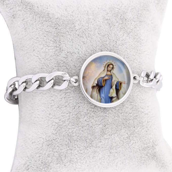 Our Lady Medjugorje Mary Curb Bracelet