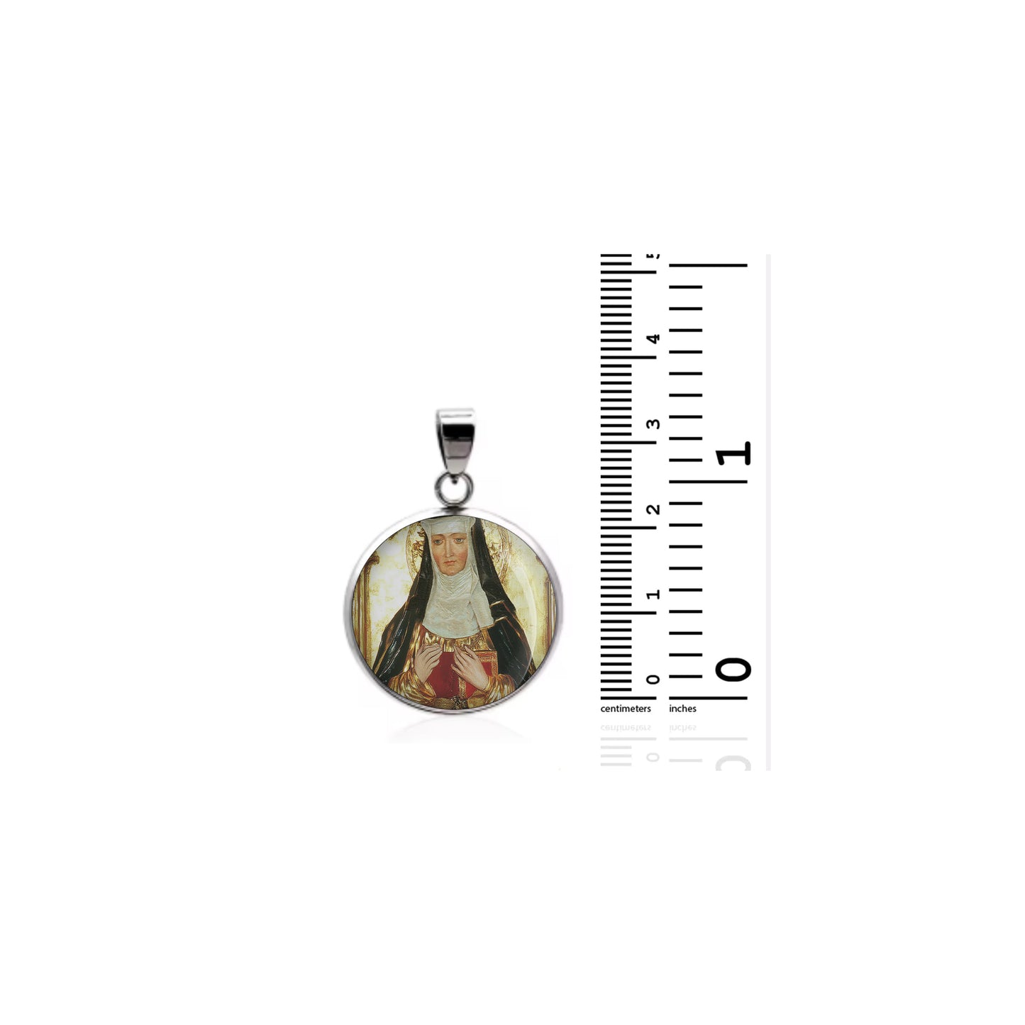 Saint Hildegard Of Bingen Catholic sterling silver 925 Christian Medal Patron image 1