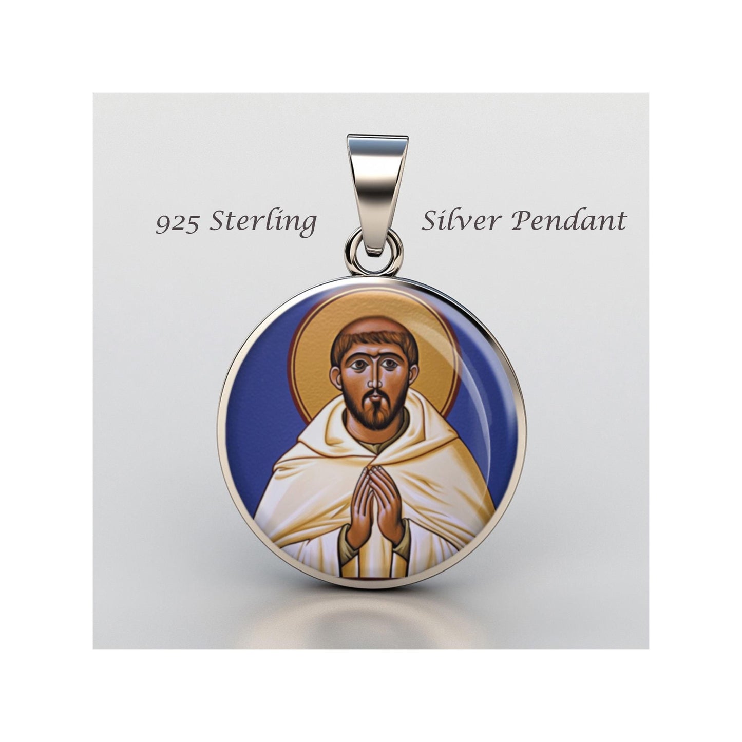 Saint William Religious Christian sterling silver 925 Christian Medal Patron Pendant