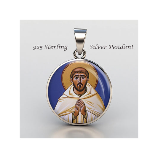Saint William Religious Christian sterling silver 925 Christian Medal Patron Pendant