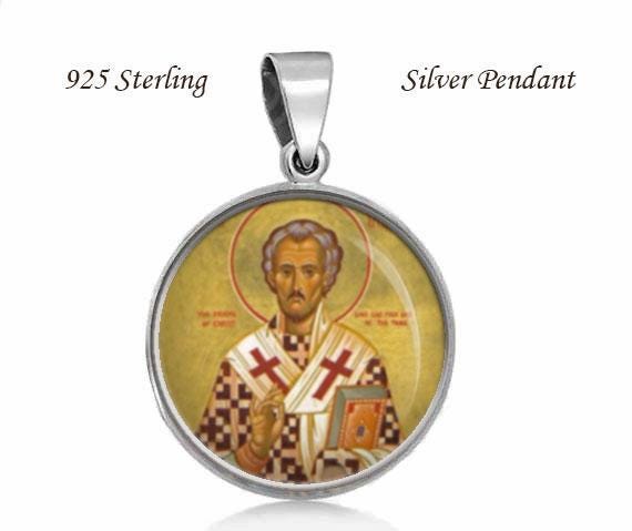 St. Lazarus 925 Sterling Silver Medal Round Pendant 20mm Jewelry for Necklace