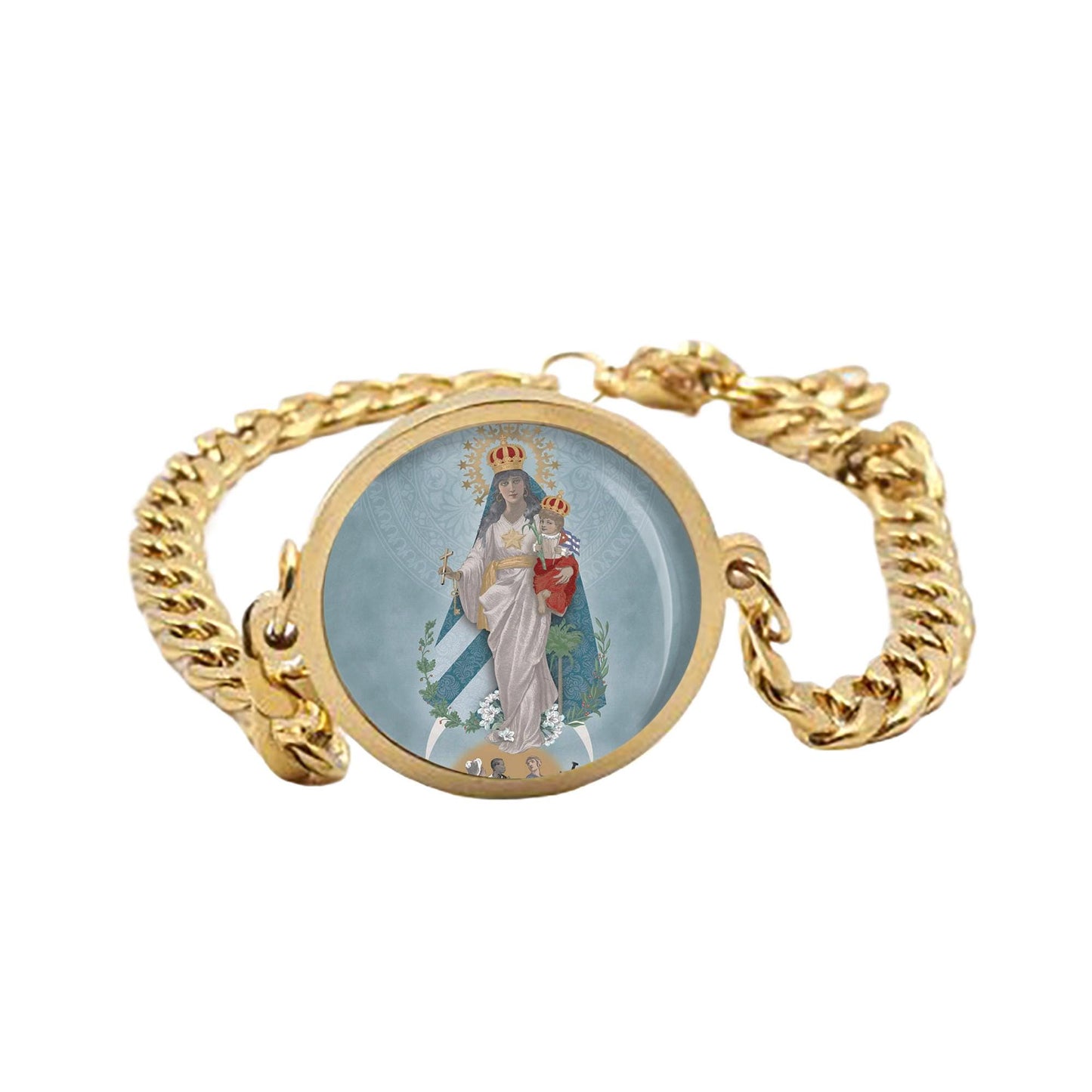 Our Lady Charity Bracelet Gold or Silver tone Religious Jewelry Simple Chain