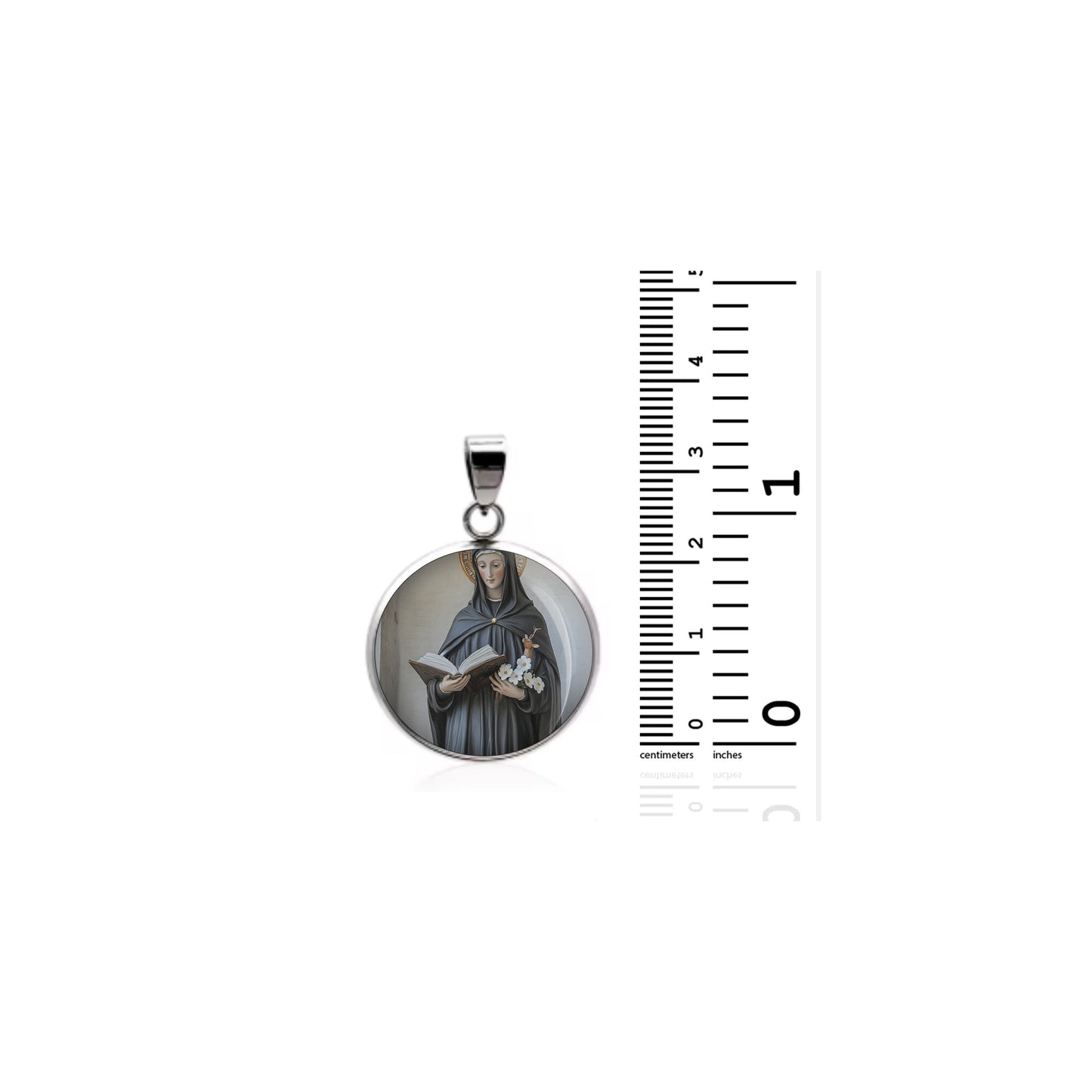 Saint Catherine Of Sweden Catholic sterling silver 925 Christian Medal Patron image 1