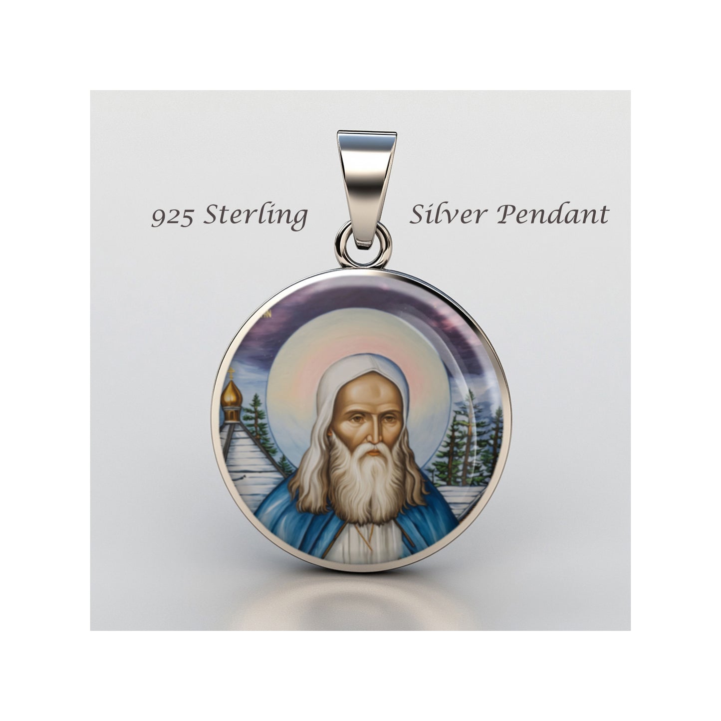 Saint Herman Of Alaska Catholic sterling silver 925 Christian Medal Patron image 0
