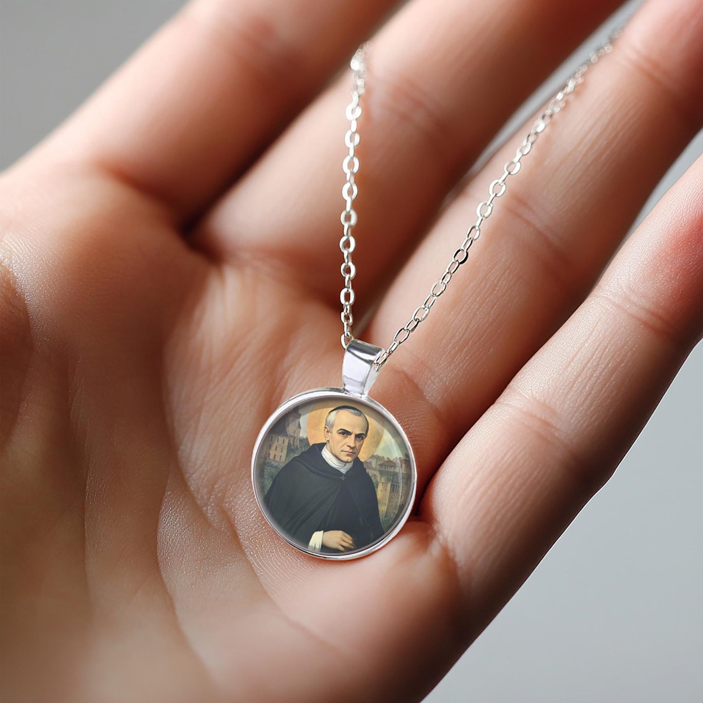 Saint Mutien-Marie Wiaux Necklace - Handmade Christian Pendant | Symbol of Humility, Faith, and Devotion | Unique Religious Jewelry