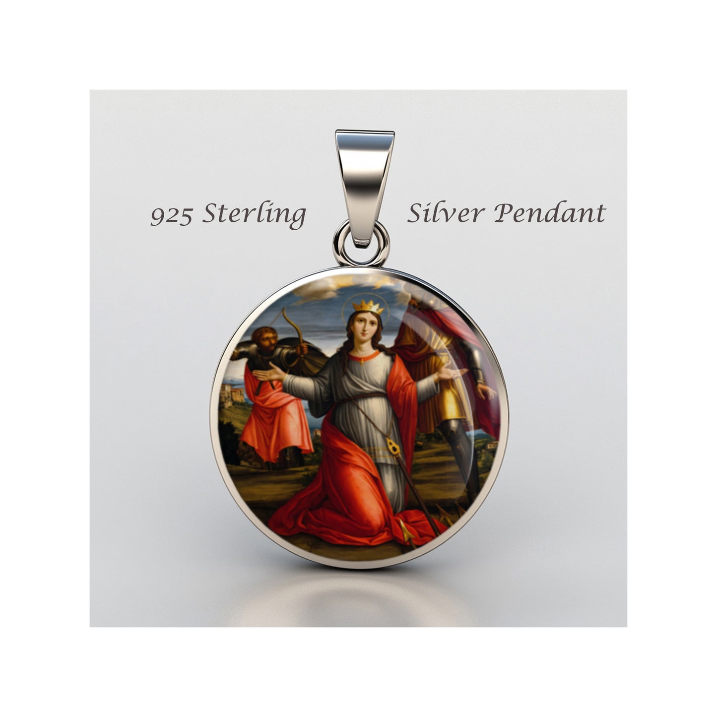 Saint Cristina De Bolsena Catholic sterling silver 925 Christian Medal Patron image 0