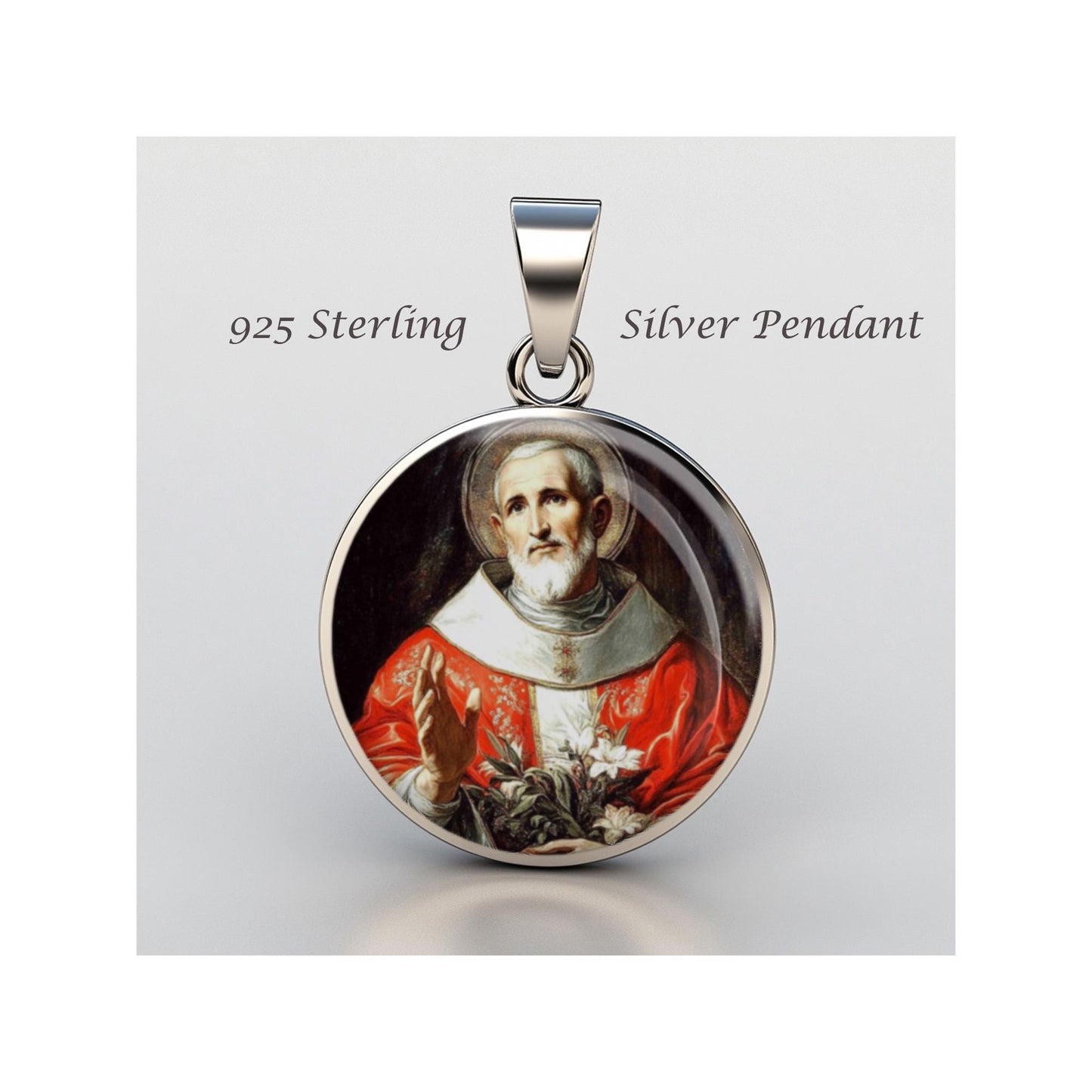Saint Philip Neri Religious Devotional sterling silver 925 Christian Medal Patron Pendant