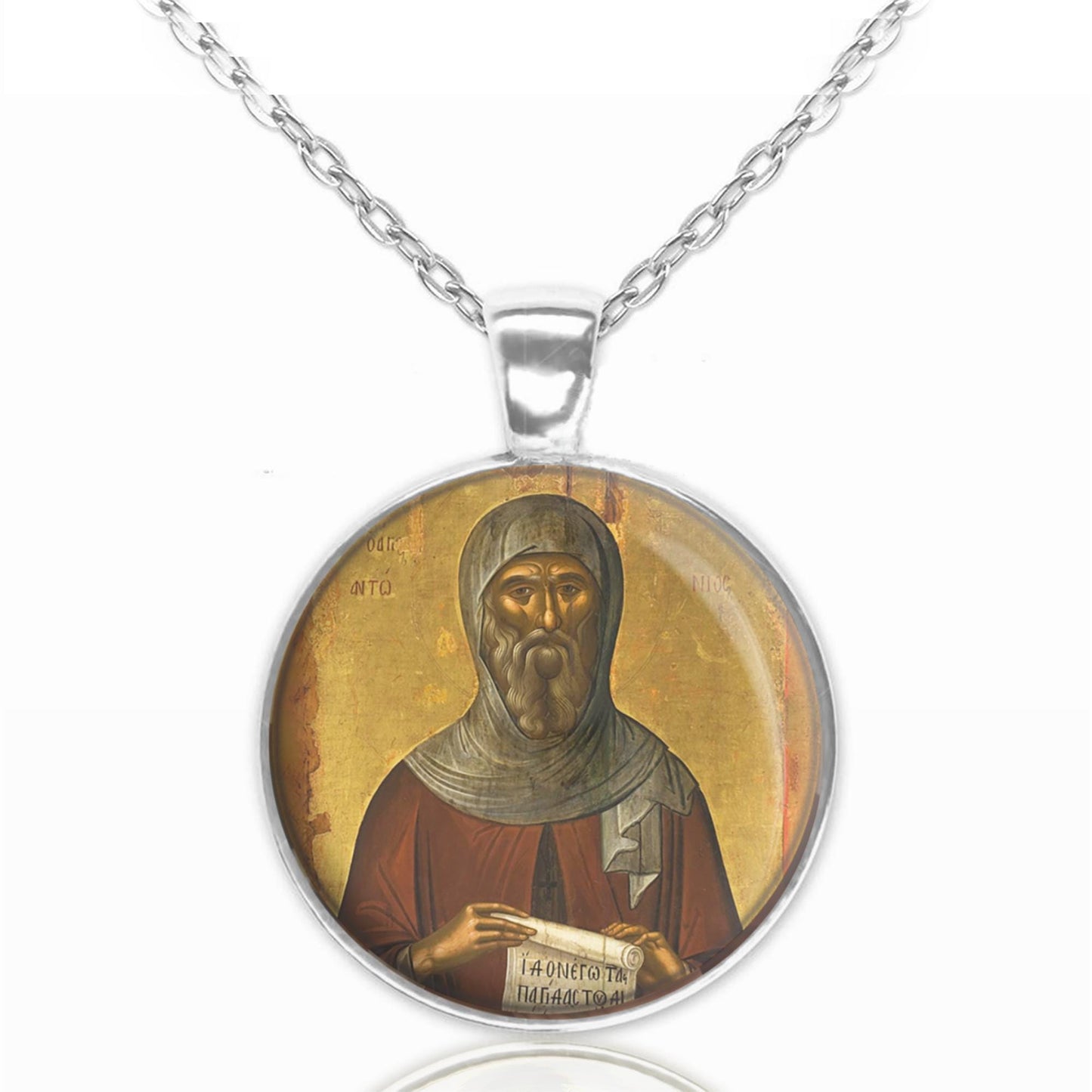 St Anthony the Great Necklace - Religious Hermit and Desert Father - Christian monk from Egypt