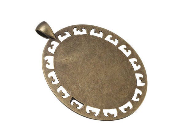 Our Lady of Almudena, patroness of Madrid Catholic Medal Oval Bronze Pendant for Necklace