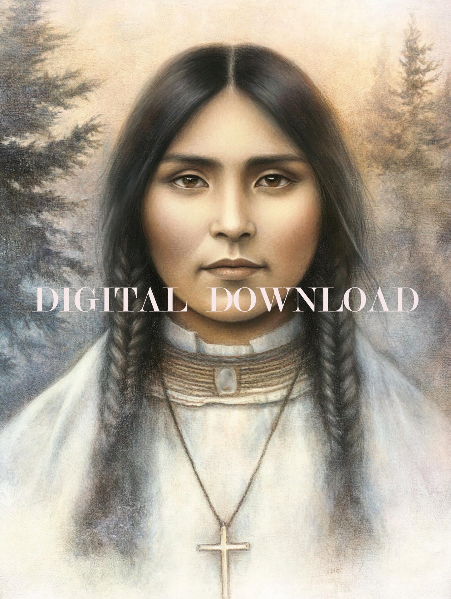 St. Kateri Tekakwitha Religious Catholic Art Digital Image Print image 0