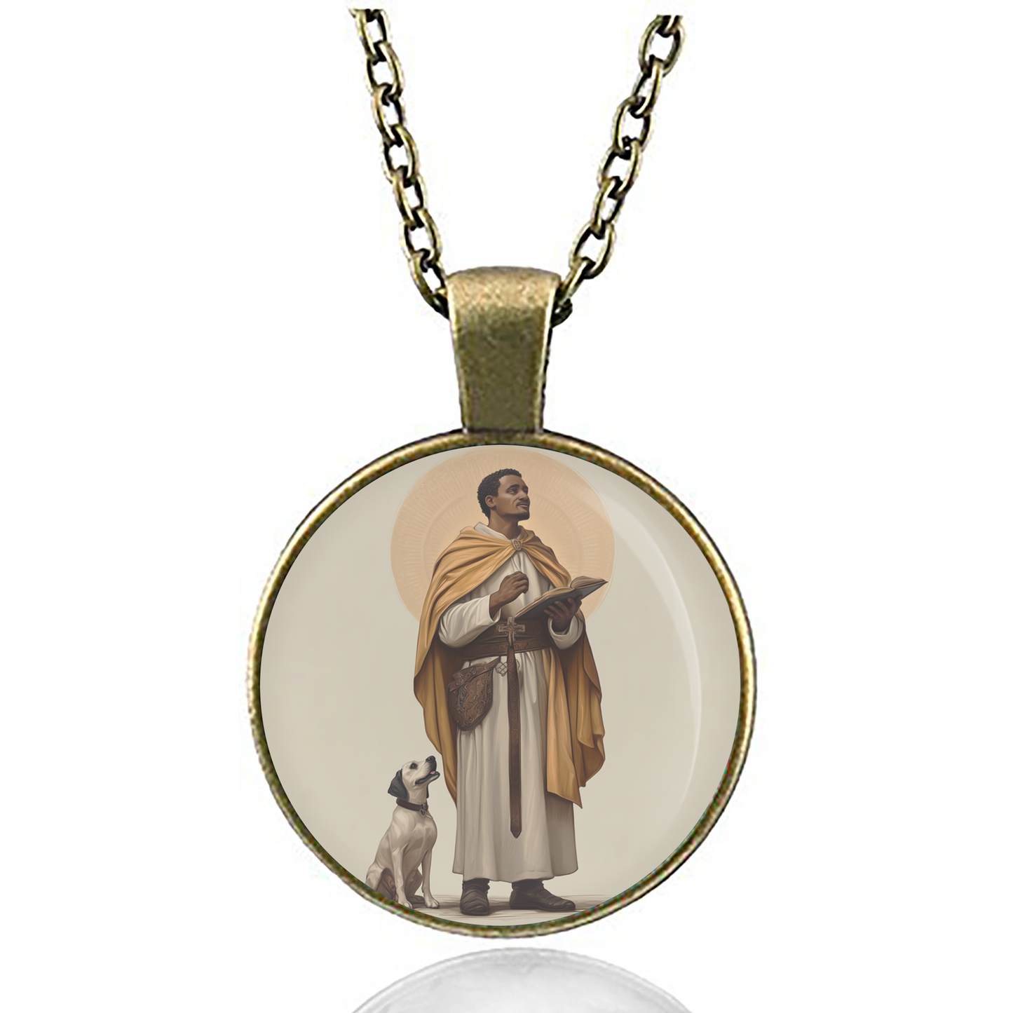 St. Martin De Porres Necklace Catholic Saint Pendant Medal image 4