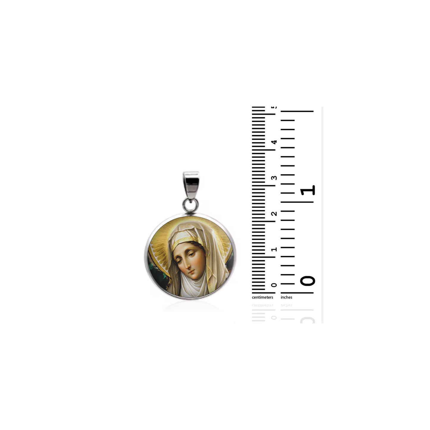 Saint Bridget Of Sweden Catholic sterling silver 925 Christian Medal Patron image 1