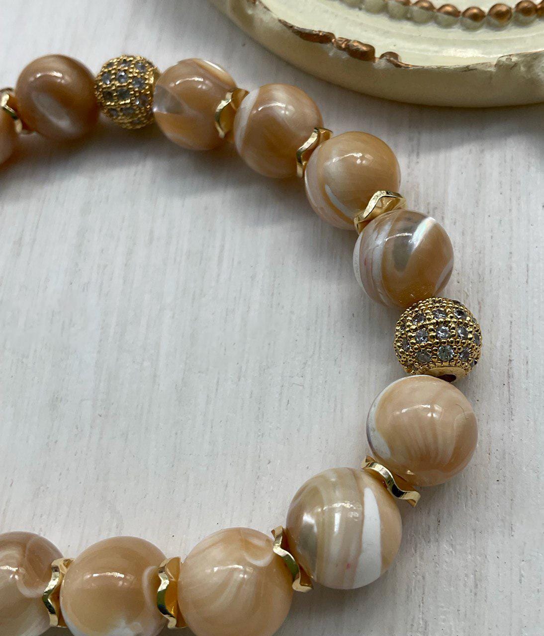 St Philomena Catholic Bracelet | Trochus Shell Stones Jewelry | Catholic Bracelet Premium Quality