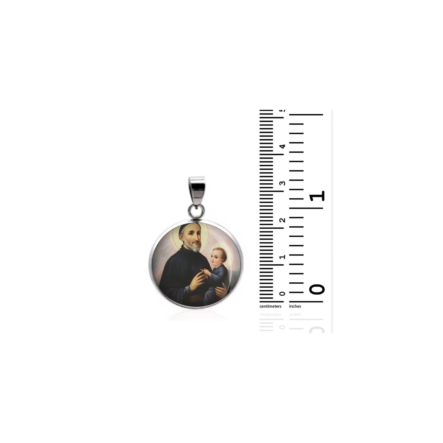 Saint Bernardine Realino W Baby Jesus sterling silver 925 Christian Medal