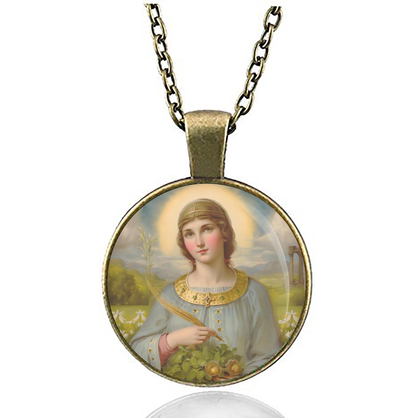 St. Dorothy Religious Necklace Pendant