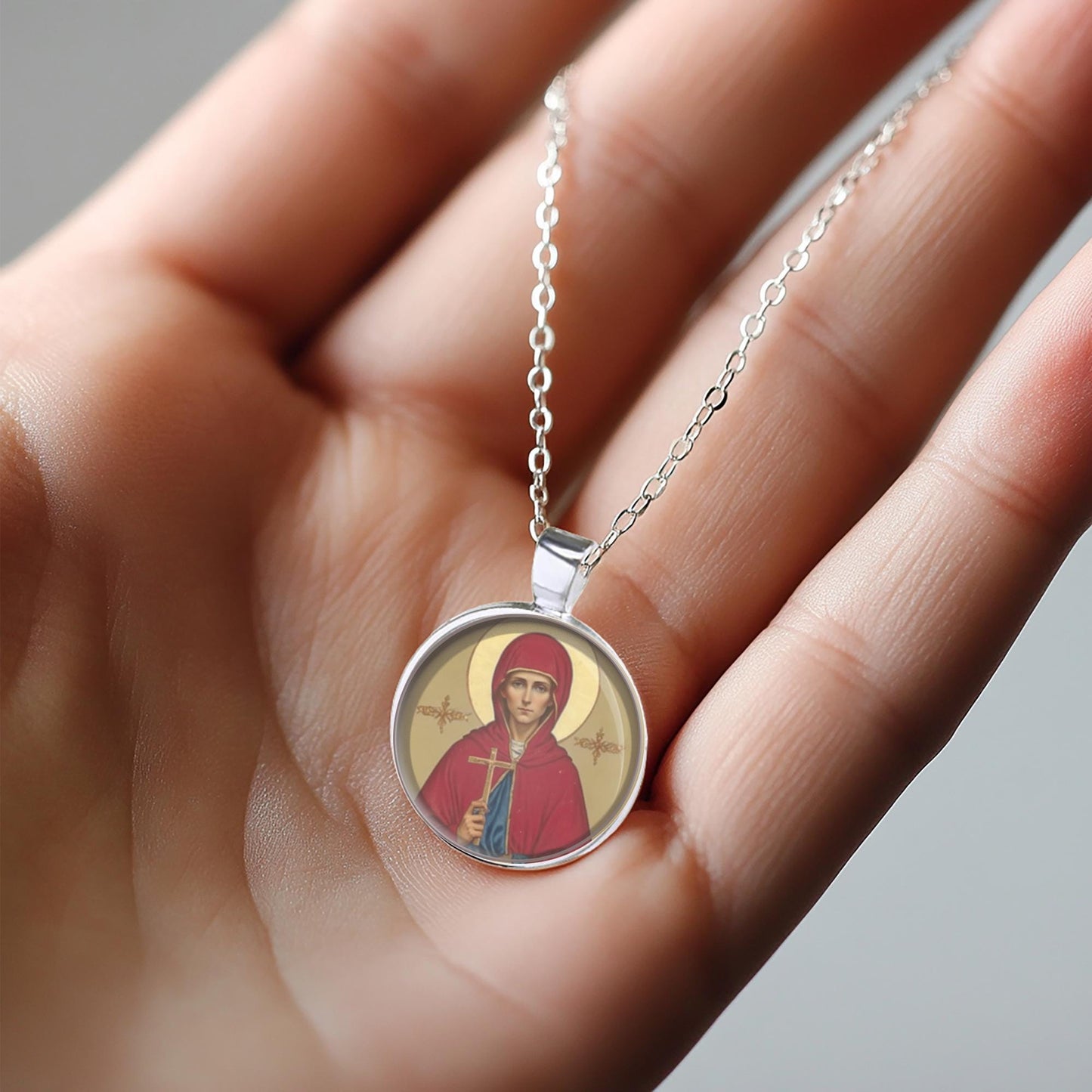 St Claudia Necklace Patron Pendant Medal