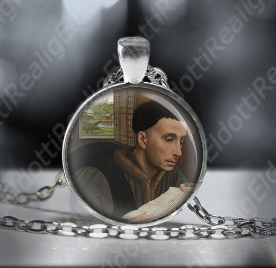 Saint Ivo of Kermartin Yvo or Ives Catholic Necklace. Patron Saint Pendant. ST Ivo Catholic Medal.