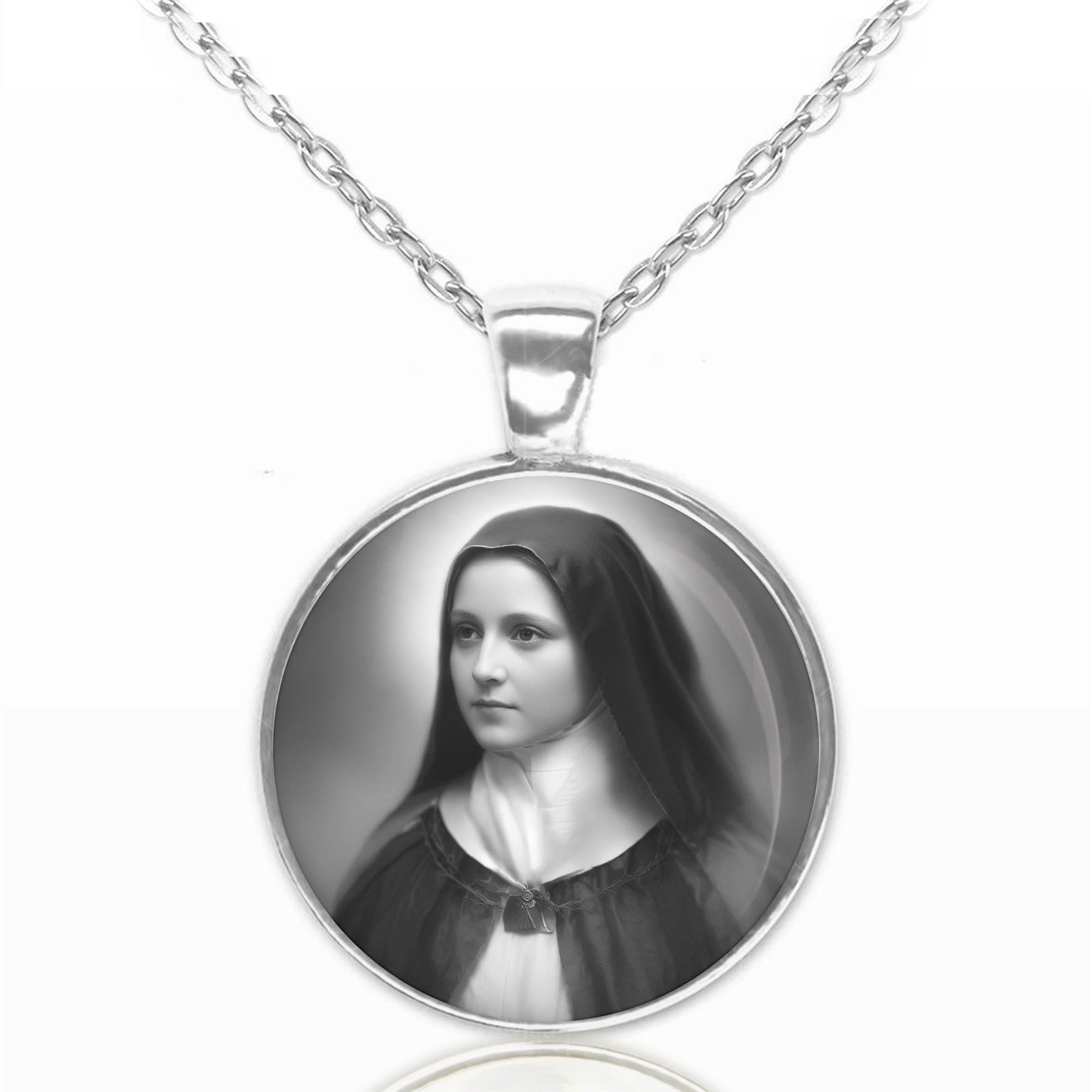 St. Therese Lisieux Medal Catholic Christian Necklace