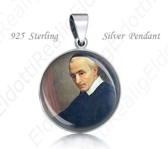 Blessed Marcantonio Durando Religious Christian 925 Silver Medal Round Pendant 20mm Jewelry for Necklace