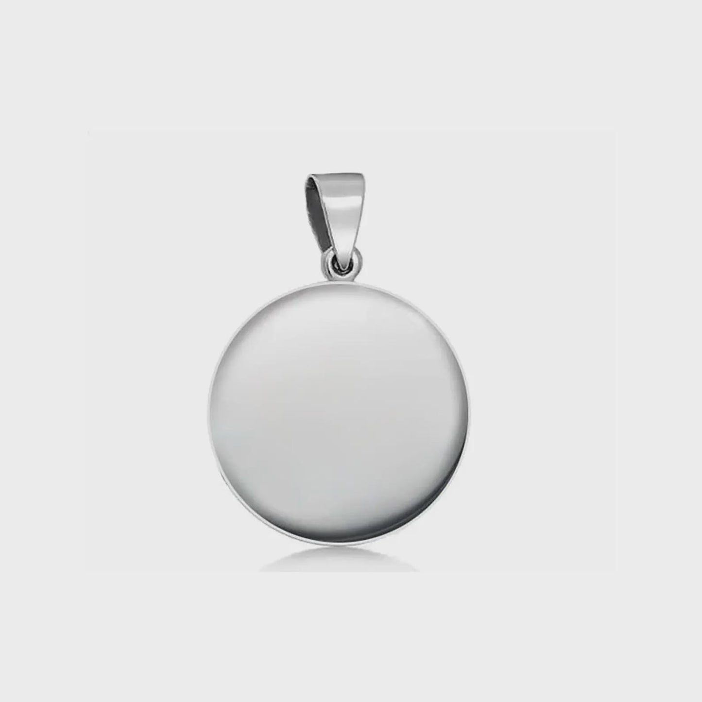 Our Lady Veneration 925 Sterling Silver Round Pendant Christian Religious Medal Small 20mm