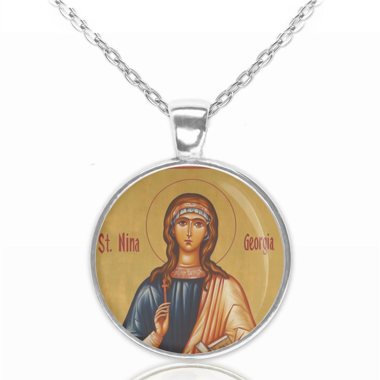 St Nino Nina of Georgia Necklace Religious Christian Medal Pendant