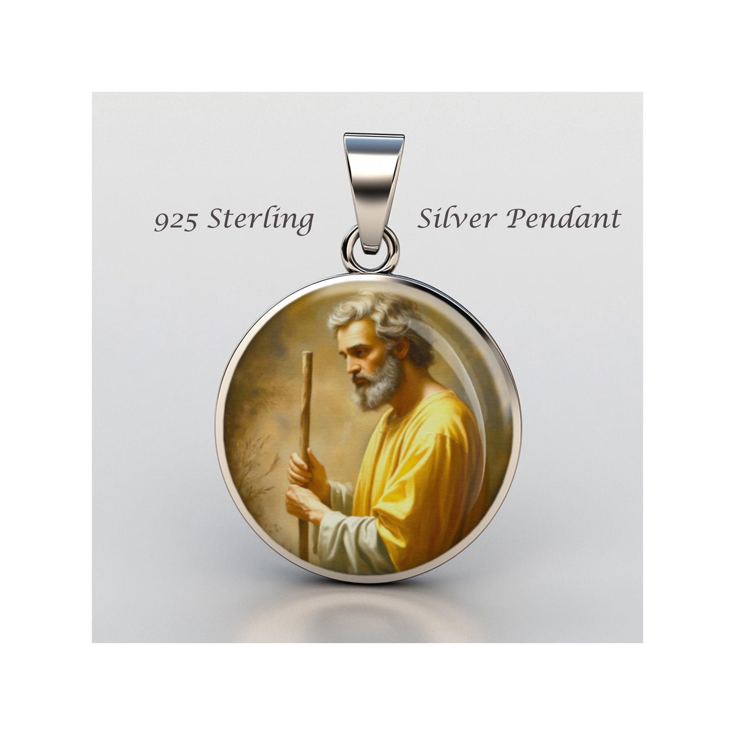 Saint Joseph The Worker Religious Christian sterling silver 925 Christian Medal Patron