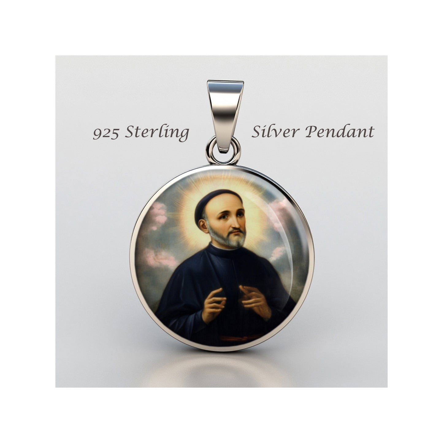 Saint Bernardine Realino Catholic sterling silver 925 Christian Medal Patron image 0