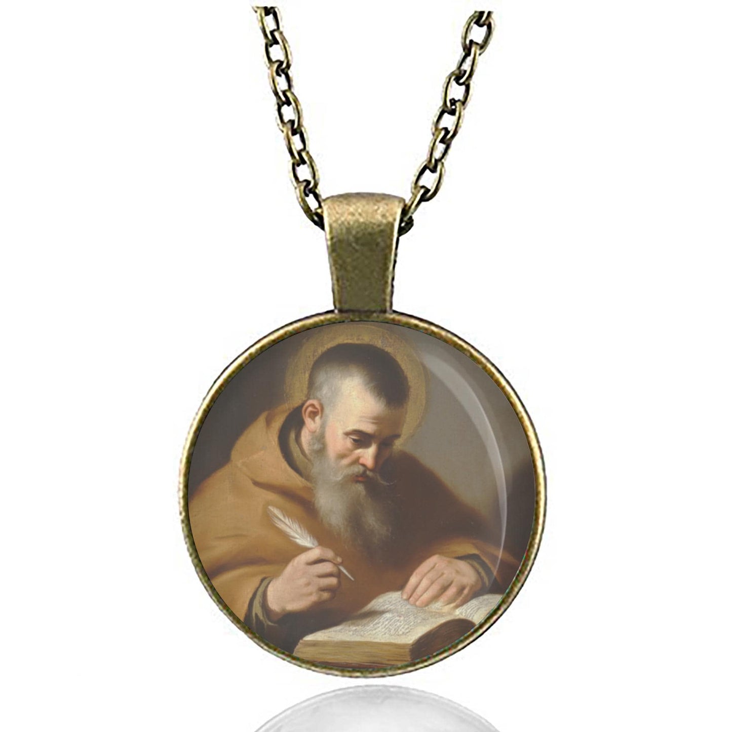 Saint Lawrence of Brindisi Catholic Necklace Round Medal
