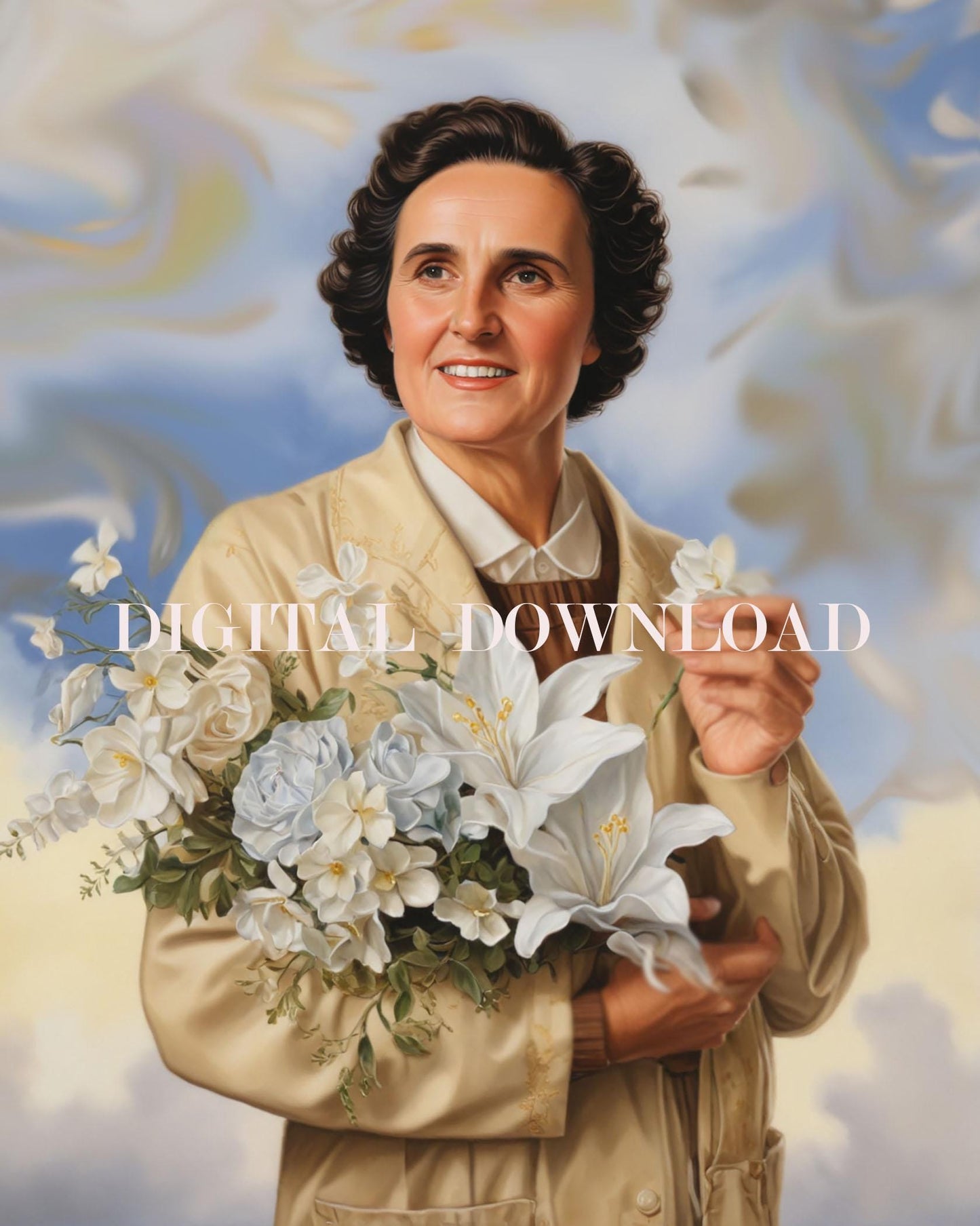 Saint Gianna Beretta Molla Italian Catholic pediatrician Art Digital Image image 0