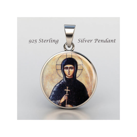 Saint Theodosia Of Constantinople Religious Christian sterling silver 925 Christian Medal