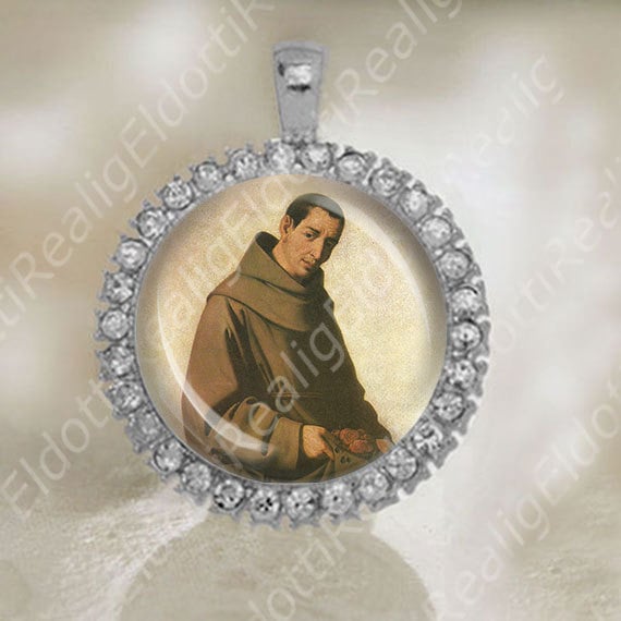 St Diego de Alcala Medal Catholic Patron Christian Silver Tone Jewelry