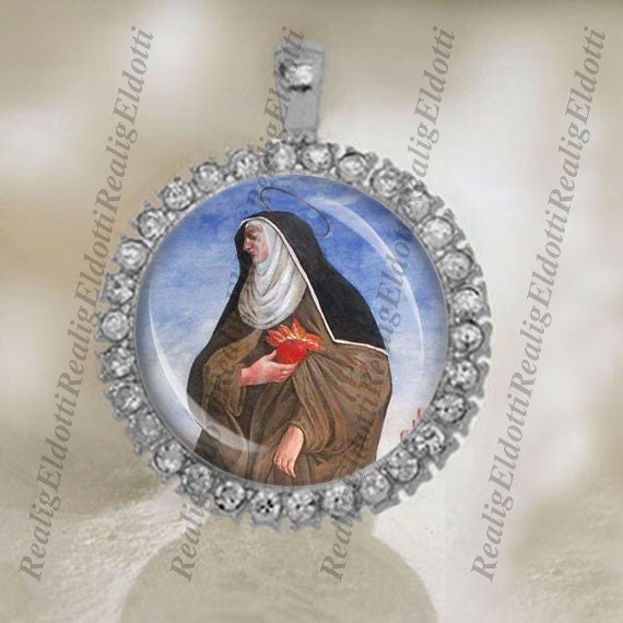 St. Camilla Battista of Varano Catholic Silver Tone Medal Pendant Christian Religious Jewelry